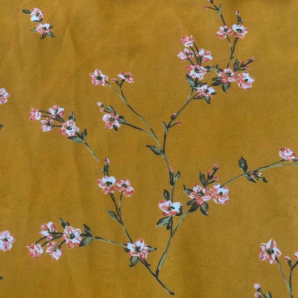 Yellow Floral Wrap Around Blouse - Picture 4 of 4